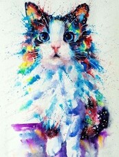 Мастер-класс по акварели "Котёнок в стиле поп-арт"