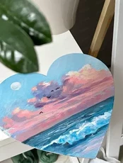 Акриловый мастер-класс "Закат в море"