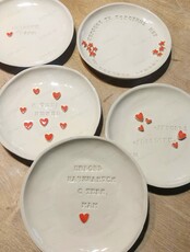Мастер-класс "Любовная тарелочка с надписью"