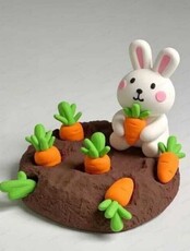 Мастер-класс для детей 4-7 лет "Зайка из воздушного пластилина"