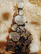 Мастер-класс "Настольная ёлочка из спилов"