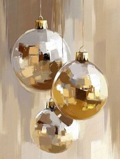 Мастер-класс по созданию картины "Елочные шарики"