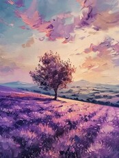 Мастер-класс по маслу "В лавандовых полях"