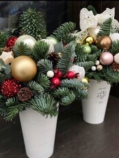 День рождения студии "Хобби Холл". Мастер-класс "Новогодняя композиция из нобилиса"