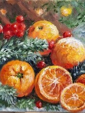 Мастер-класс по маслу "Новогоднее настроение"