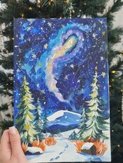 Мастер класс по рисованию без опыта"Звёздное небо"