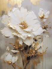 Мастер-класс по интерьерной живописи "Белый цветок"