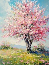 Мастер-класс по живописи "Цветущая вишня"