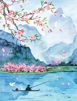 Мастер-класс по акварели "Цветущая весна на воде"