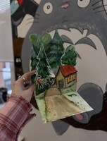 Мастер‑класс "Объёмная открытка: сказочный лес с домиком"