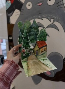 Мастер‑класс "Объёмная открытка: сказочный лес с домиком"