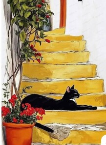 Мастер‑класс "Кот на жёлтой лестнице"