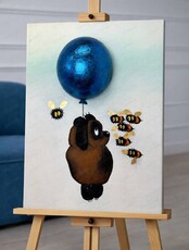 Мастер-класс объемная картина "Винни пух"