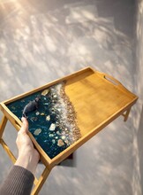 Мастер-класс с эпоксидной смолой "Столик для завтрака"