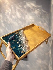 Мастер-класс с эпоксидной смолой "Столик для завтрака"