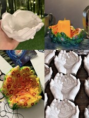 Роспись гипсовых подставок "Руки Давида"