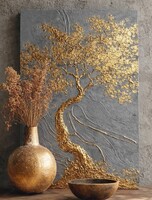 Мастер-класс по созданию интерьерной картины "Золотое дерево"