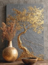 Мастер-класс по созданию интерьерной картины "Золотое дерево"