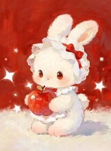 Мастер-класс по акрилу "Пушистик с яблоком"