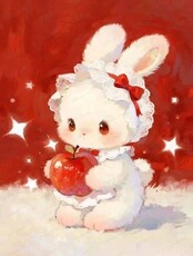 Мастер-класс по акрилу "Пушистик с яблоком"