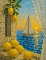 Мастер-класс по живописи "Лимонный закат"