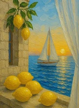 Мастер-класс по живописи "Лимонный закат"