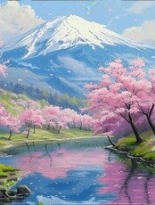 Мастер-класс по маслу "Фудзияма"