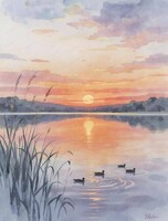 Мастер-класс по акварели "Теплые краски заката"