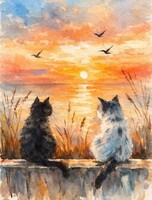 Мастер-класс по акварели "Вечерние наблюдатели"