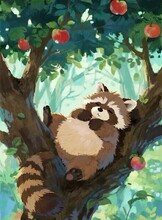 Мастер‑класс "Енот на дереве: цифровая иллюстрация"