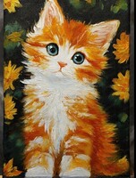 Детский мастер-класс по акрилу "Котенок"