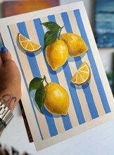 Мастер-класс по акрилу "Лимоны на холсте"