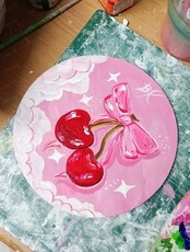 Мастер-класс по акрилу "Вишнёвый подарок"