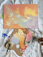 Мастер-класс по живописи акрилом "Свобода белых лебедей"