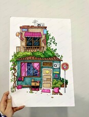 Мастер-класс "Основы ИЗО: рисуем уютный домик"