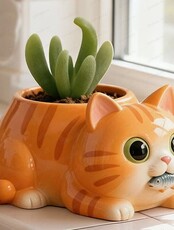 Каникулы для детей. Мастер-класс по росписи кашпо "Котик"