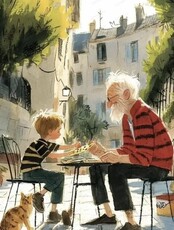 Мастер-класс "Рисование человека: портрет, фигура". Дедушка и внук