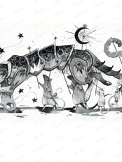 Мастер-класс "Скетчинг: создаем волшебную иллюстрацию". Сказочная процессия с котом и мышами