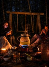Выездная чайная церемония в лесу