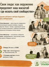 Завтрак с экспертом «Свои люди: как окружение определяет наш масштаб и где искать своё сообщество»