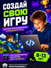 Инди-разработчик игр. Программа по созданию игр для детей 8-13 лет
