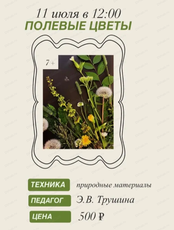 Проект "Юный художник". Мастер-класс "Полевые цветы"