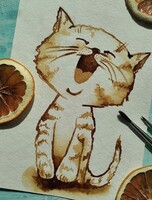 Мастер-класс для детей "Пушистик". Рисуем при помощи кофе