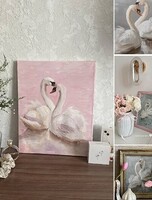 Мастер-класс по акриловой живописи "Белые лебеди"