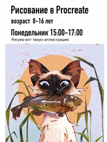 Мастер-класс по рисованию в Procreate "Кот"