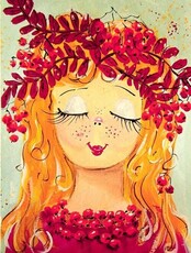 Обучение живописи и основам ИЗО для детей 6-10 лет. Мастер-класс "Девочка осень"