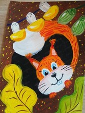 Обучение живописи и основам ИЗО для детей 6-10 лет. Мастер-класс "Белочка"