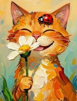 Обучение живописи и основам ИЗО для детей 6-10 лет. Мастер-класс "Рыжий кот"