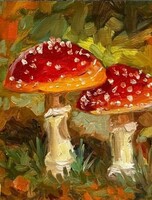 Обучение живописи и основам ИЗО для детей 6-10 лет. Мастер-класс "Грибочки"